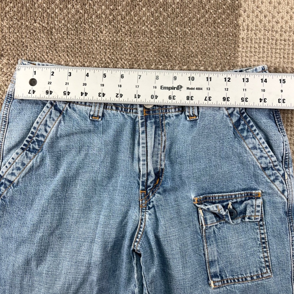 Vintage Lucky Brand Dungarees Jeans Womens 8/29 Blue Denim Wide Leg Cargo USA - Picture 4 of 8